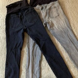 Two pair small maternity jeans